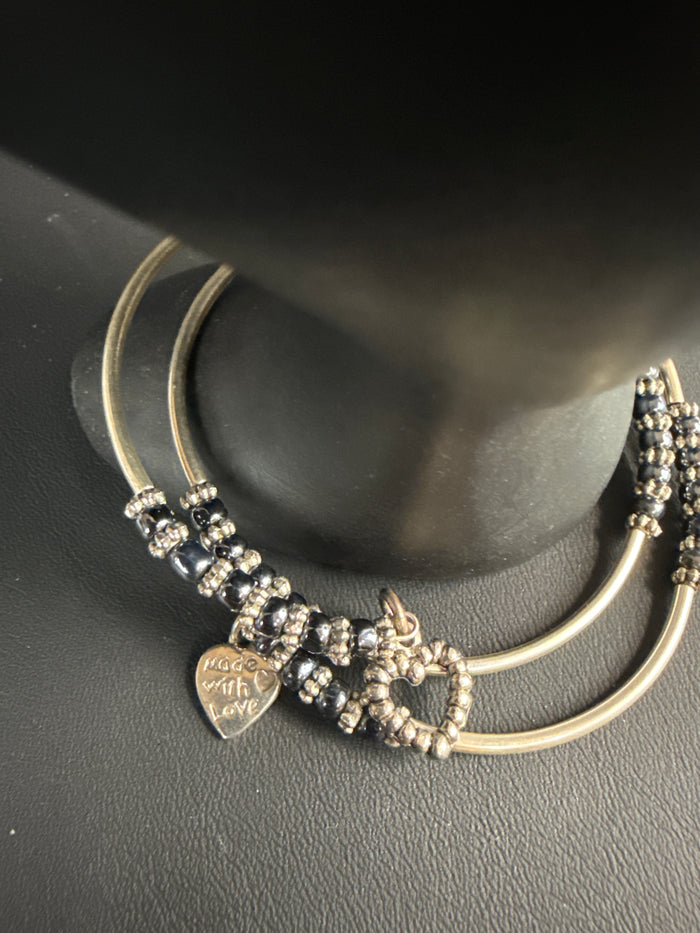 Danforth Pewter Frogs & Silver-Tone Bracelet Set