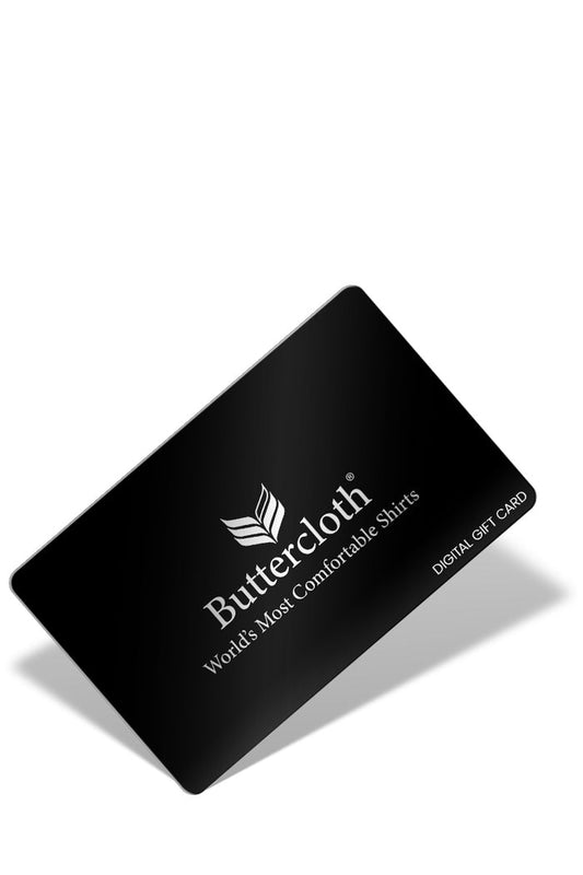 A Buttercloth Digital Gift Card in front of a white background.