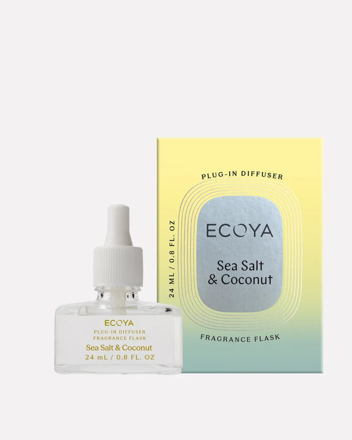 Ecoya Plug-In Diffuser Fragrance Flask | Sea Salt & Coconut