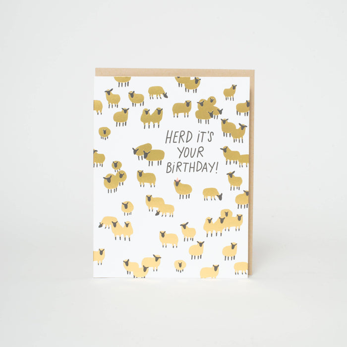 Egg Press Manufacturing - Birthday Sheep Herd Letterpress Greeting Card by Hello!Lucky: Paper tab