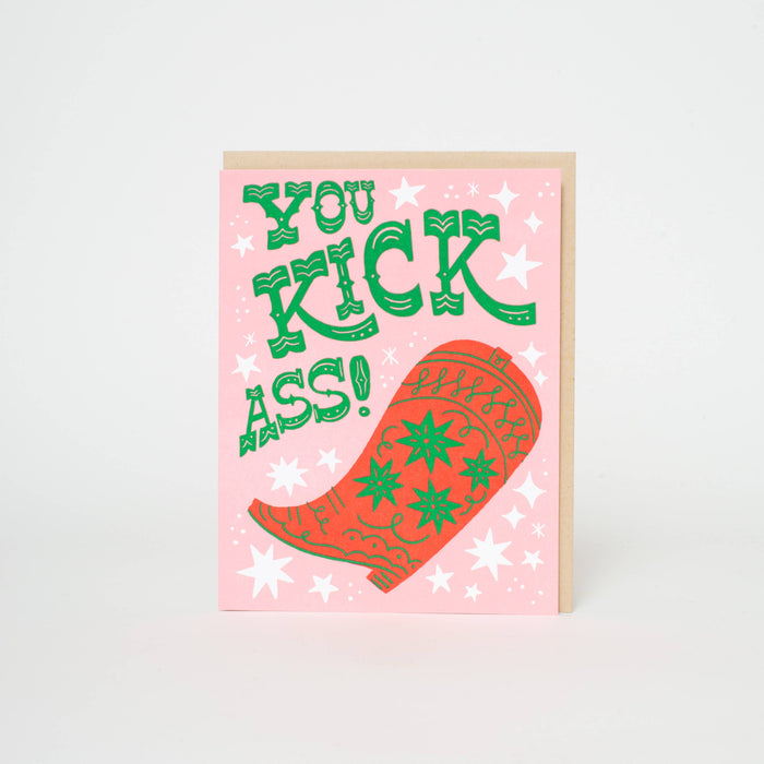 Egg Press Manufacturing - Kick Ass Cowboy Boot Letterpress Greeting Card by Hello!Lucky: Paper tab