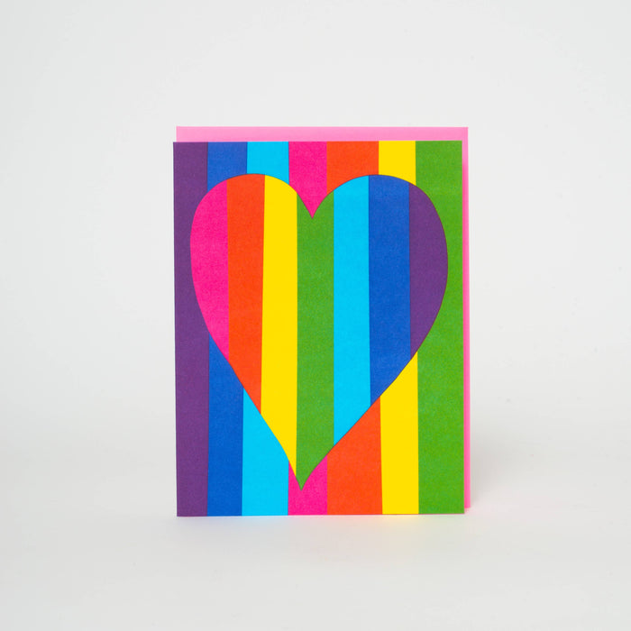Egg Press Manufacturing - Rainbow Heart Letterpress Greeting Card by Ashkahn: Paper tab