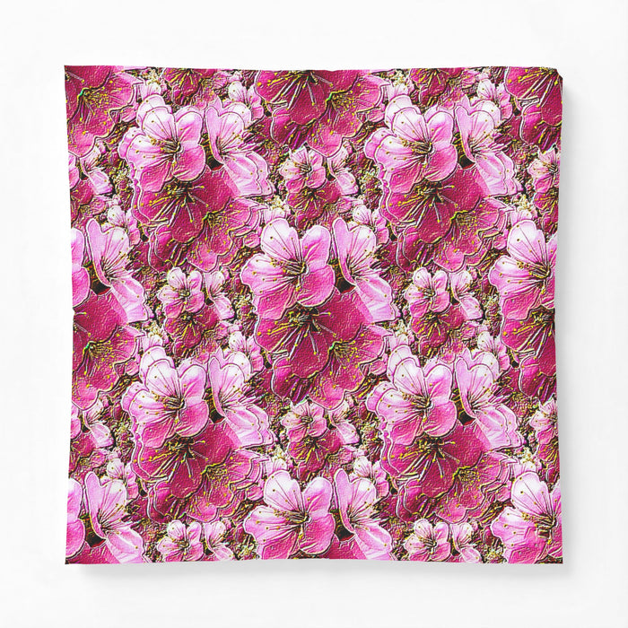 Electric Flora: Neon Sakura Cherry Blossoms Cotton Comforter