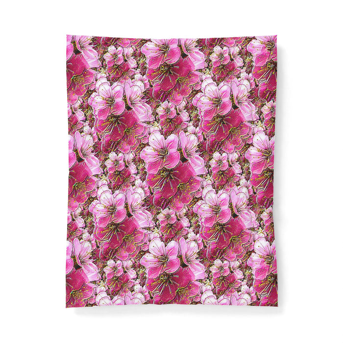 Electric Flora: Neon Sakura Cherry Blossoms Cotton Comforter