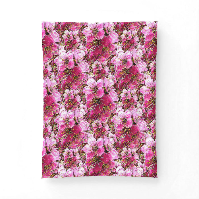 Electric Flora: Neon Sakura Cherry Blossoms Cotton Comforter