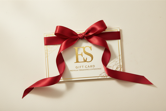 gift card with red bow and ES as the title