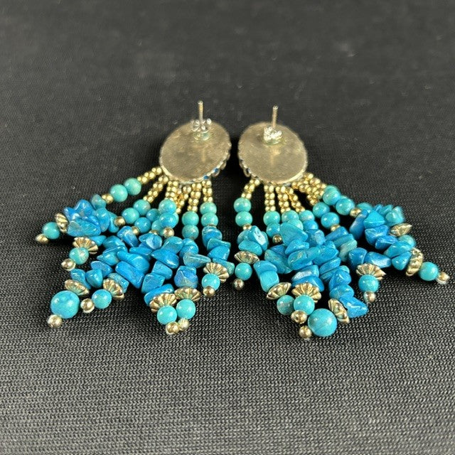 Enhanced Turquoise Beaded Earrings