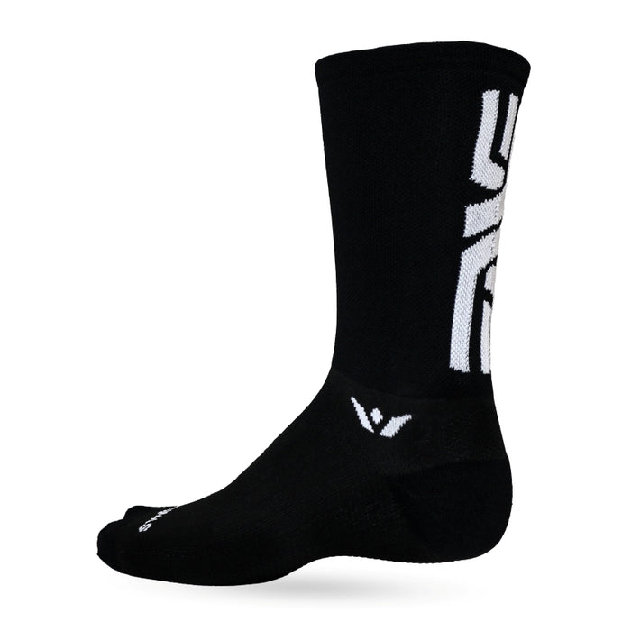 Black ENVE crew sock with large white ENVE lettering