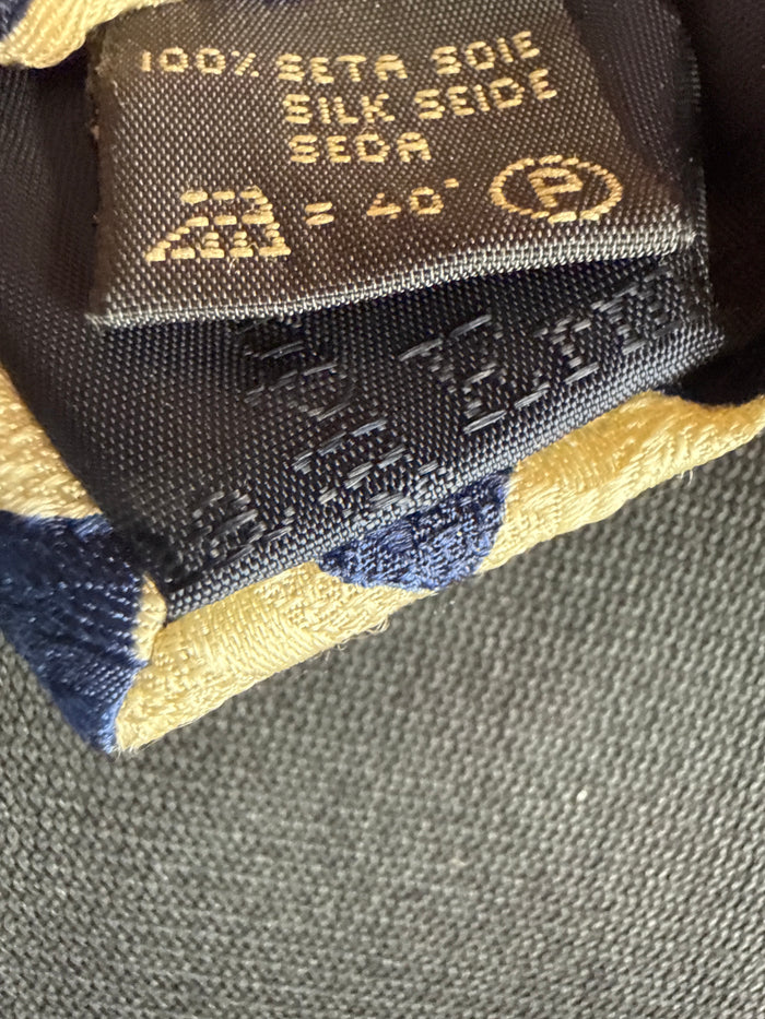 Ermenegildo Zegna 110% Silk Blue & Gold Checkered Tie