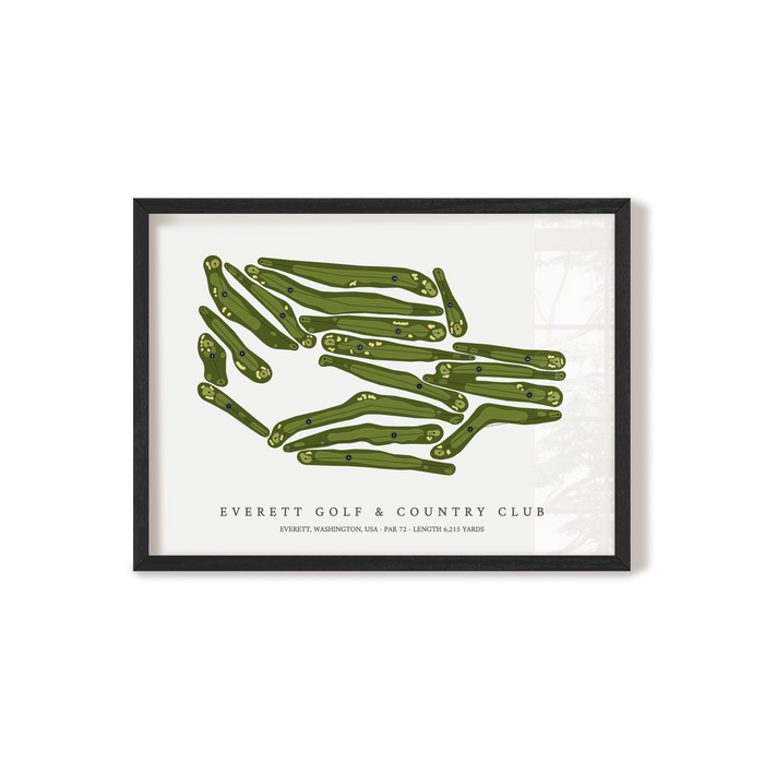 Everett Golf & Country Club | Golf Course Map | Black Frame