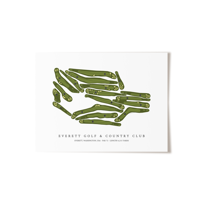 Everett Golf & Country Club | Golf Course Map | Unframed