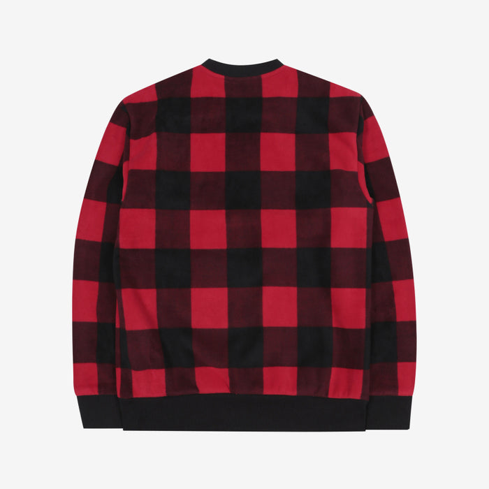 [FILA X BTS] Check Boa Sweatshirt Dark Red