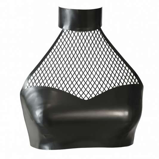 Fishnet Halter Top READY TO SHIP Medium / Pewter Womens - Vex Inc. | Latex Clothing