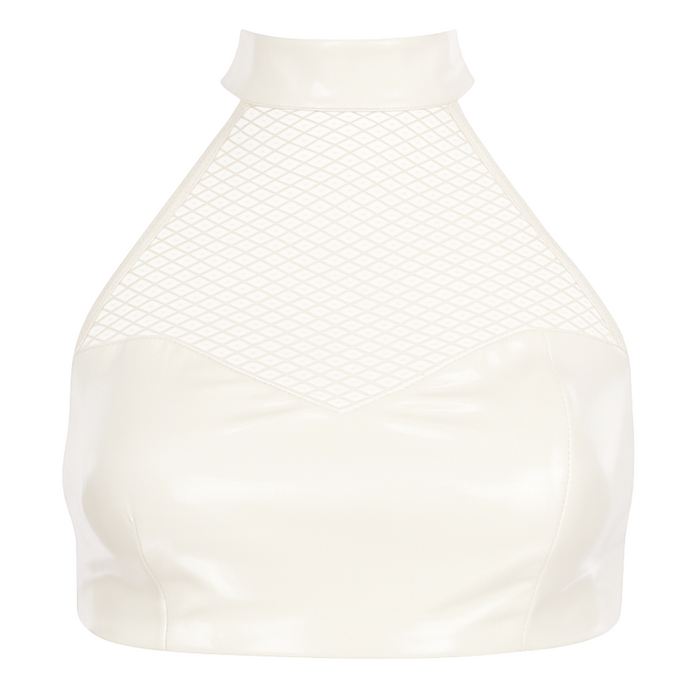 Fishnet Halter Top READY TO SHIP Small / White Womens - Vex Inc. | Latex Clothing