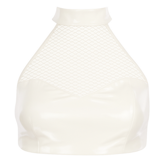Fishnet Halter Top READY TO SHIP Small / White Womens - Vex Inc. | Latex Clothing