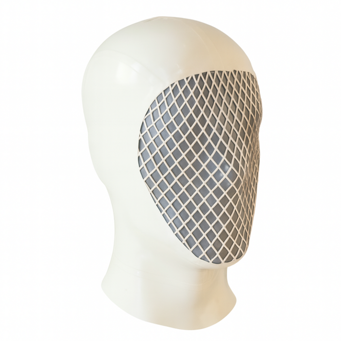 Fishnet Mask READY TO SHIP - Small 21" / 13" / White Womens - Vex Inc. | Latex Clothing
