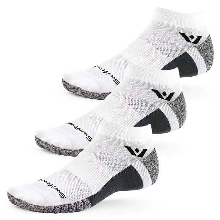 Three pairs of Flite XT Ankle socks in white