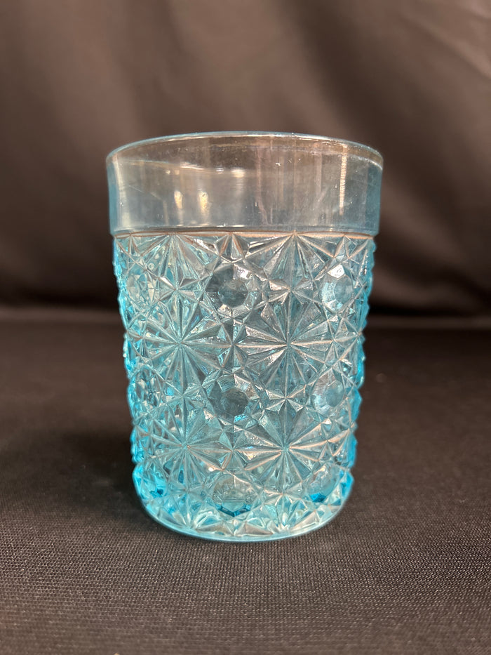 Four VTG Daisy & Button Clio Blue Tumbler Glass