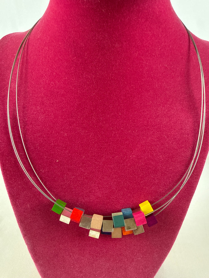 Frans Van Berkel Multi-Strand Cube Necklace