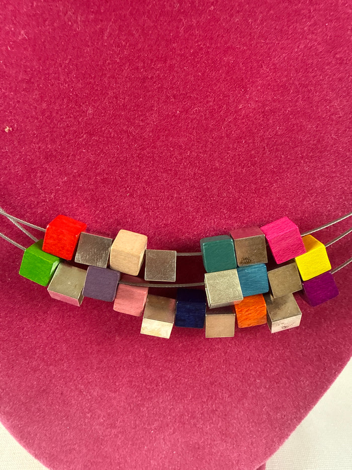 Frans Van Berkel Multi-Strand Cube Necklace