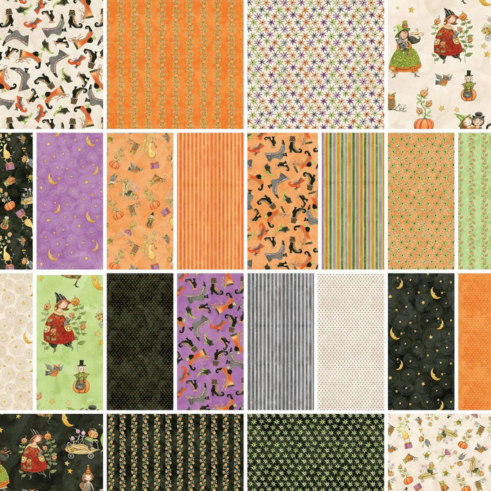 Free Shipping - Ghoul Friends Fat Quarter Bundle, 24 Pcs by Riley Blake Designs, Halloween