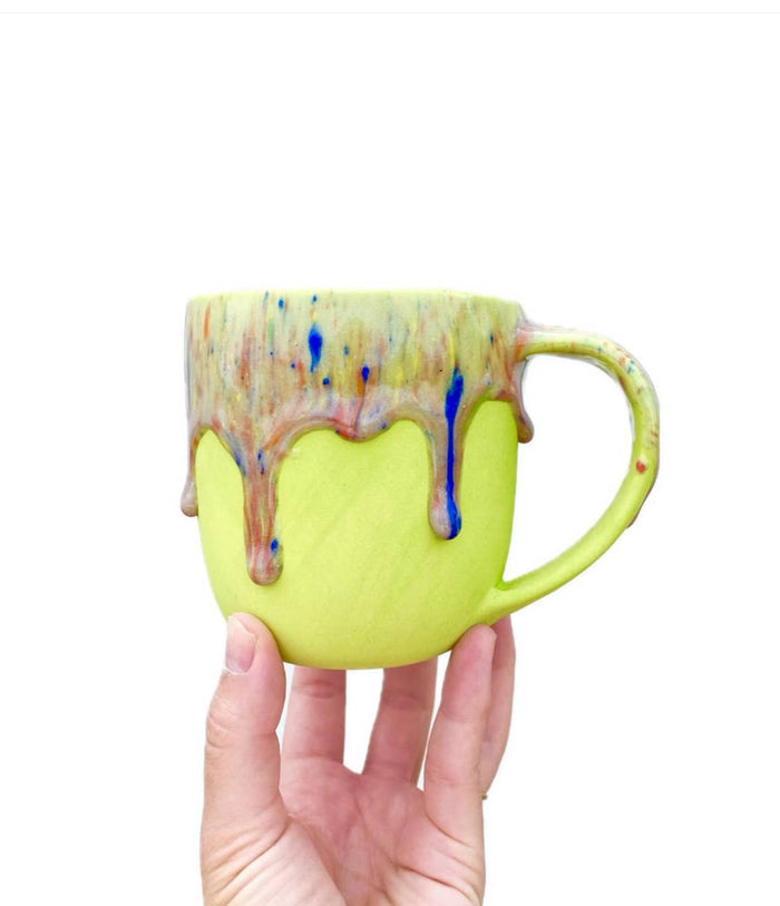 Frosted Funfetti Mug - Chartreuse