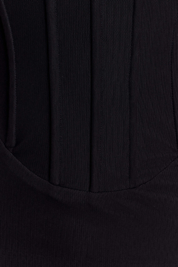 Gemma Strapless Mesh Maxi Dress - Black