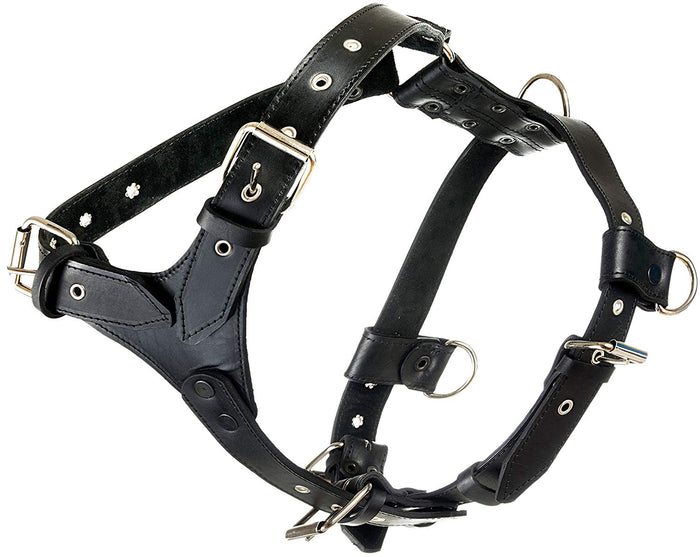 Genuine Leather Dog Harness Large 28"-35" Chest, 1.3" Wide Adjustable Straps