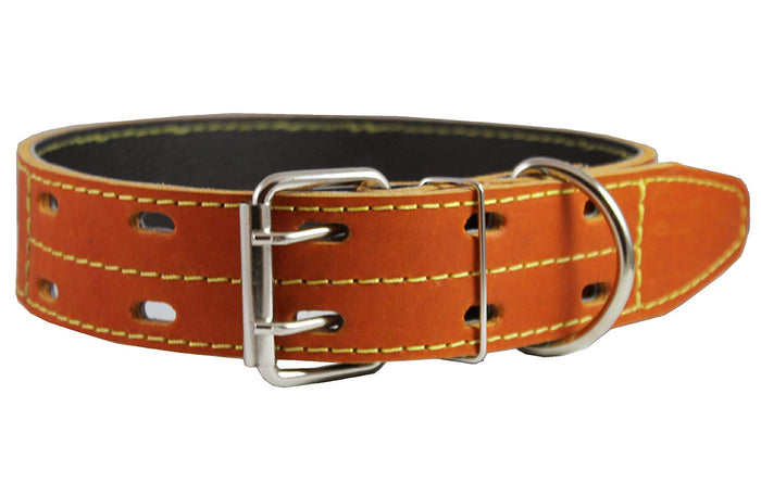 Genuine Thick Leather Dog Collar 20"-27" Neck Size, 1.75" Wide, Mastiff, Great Dane