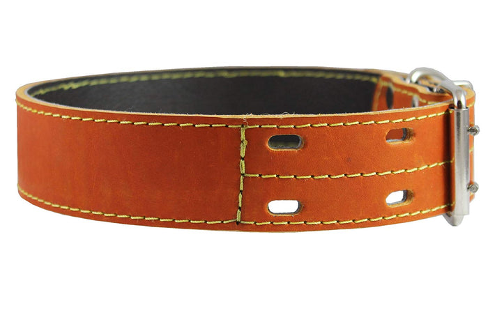 Genuine Thick Leather Dog Collar 20"-27" Neck Size, 1.75" Wide, Mastiff, Great Dane
