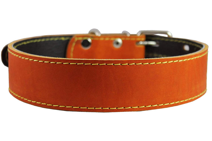 Genuine Thick Leather Dog Collar 20"-27" Neck Size, 1.75" Wide, Mastiff, Great Dane