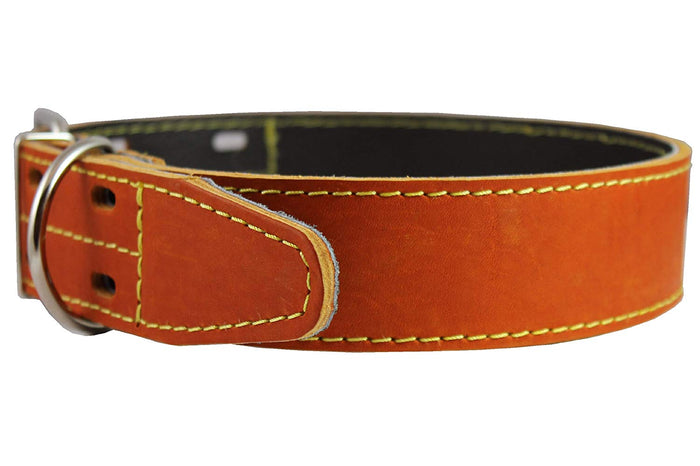 Genuine Thick Leather Dog Collar 20"-27" Neck Size, 1.75" Wide, Mastiff, Great Dane