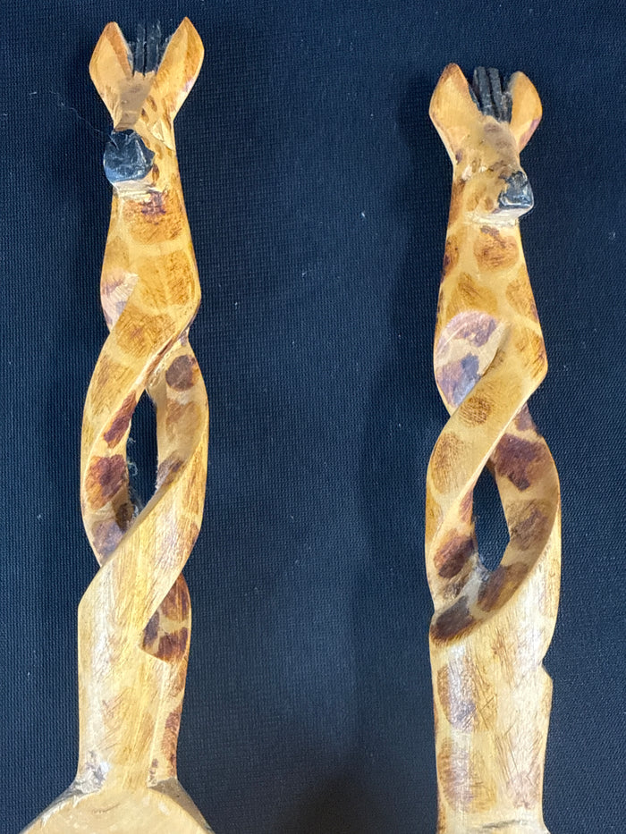 Giraffe Wooden Salad Servers