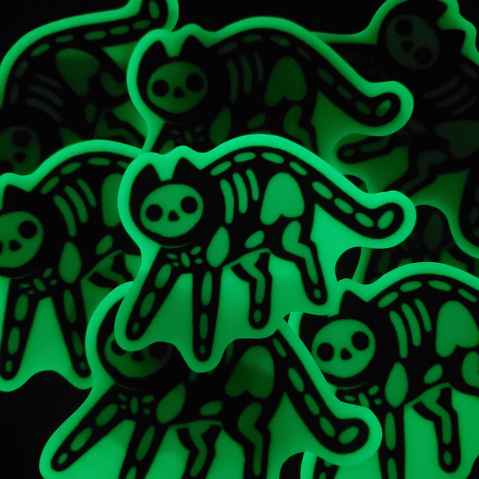 Glow-in-the-dark Skeleton Cat Sticker