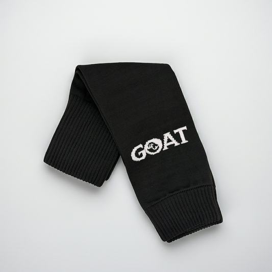 GOAT™ Soccer Sleeves (Pair) — Black / White