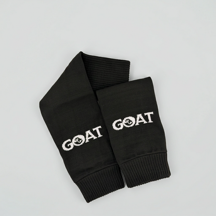 GOAT™ Soccer Sleeves (Pair) — Black / White