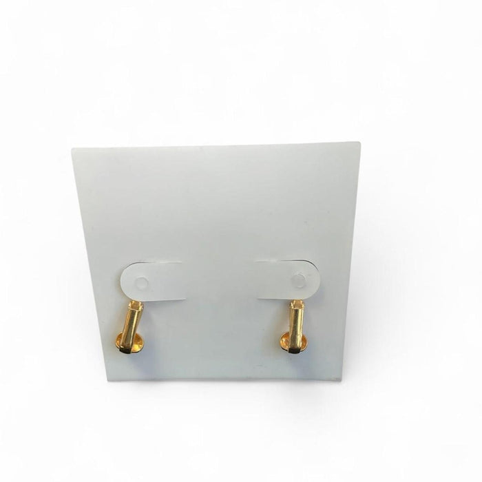 Gold and white pearl earrings