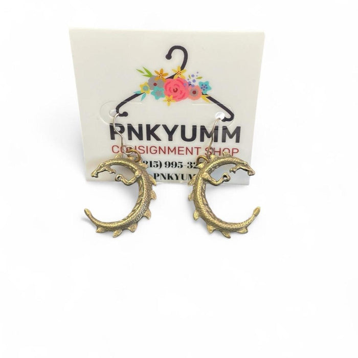 Gold shark earrings sharkweek summer