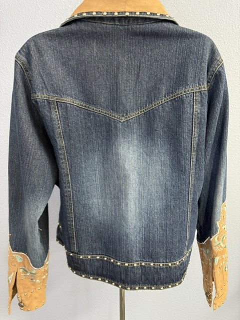 Gordon James Denim/Suede Trim Jacket Size Lg