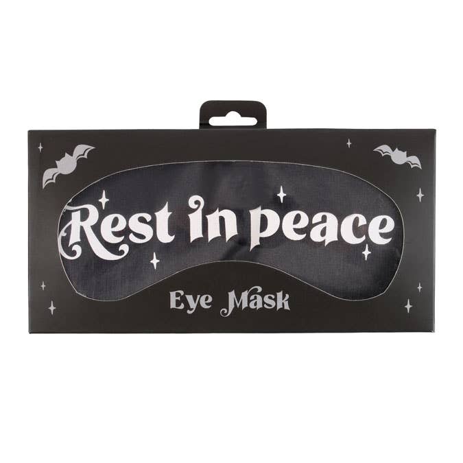 Gothic Rest in Peace Satin Eye Mask