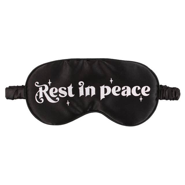 Gothic Rest in Peace Satin Eye Mask