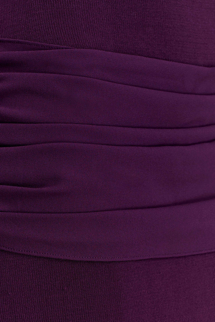 Grayson Knit Chiffon Maxi Dress - Plum