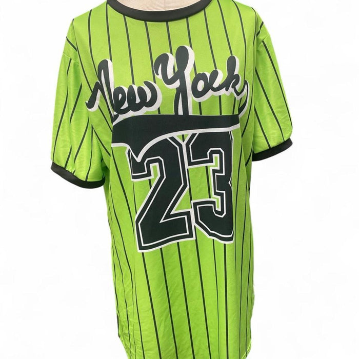 Green black striped jersey