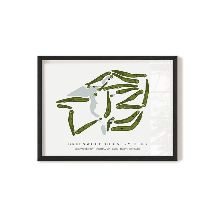 Greenwood Country Club | Golf Course Map | Black Frame