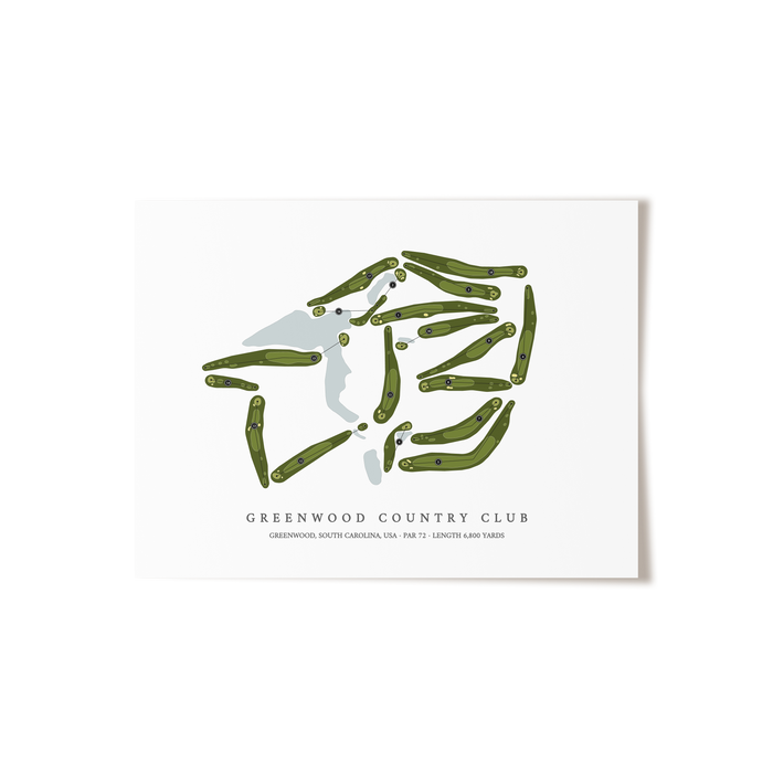 Greenwood Country Club | Golf Course Map | Unframed