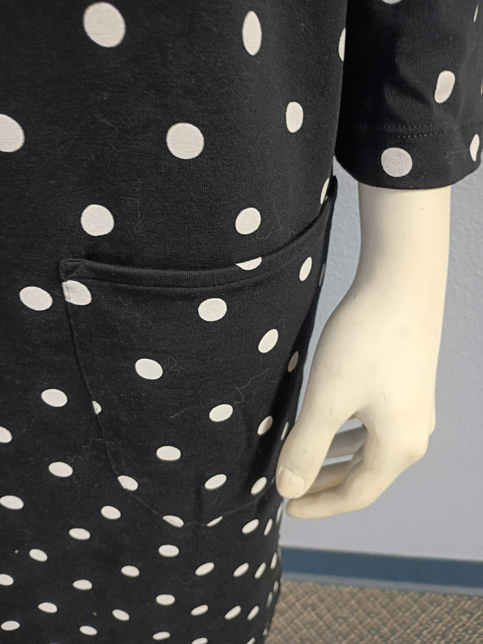 Gudrun Sjoden Black & White Polka Dot Tunic Dress XL