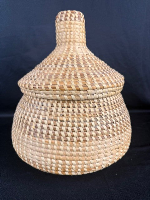 Gullah Sweetgrass Lidded Basket 10" H