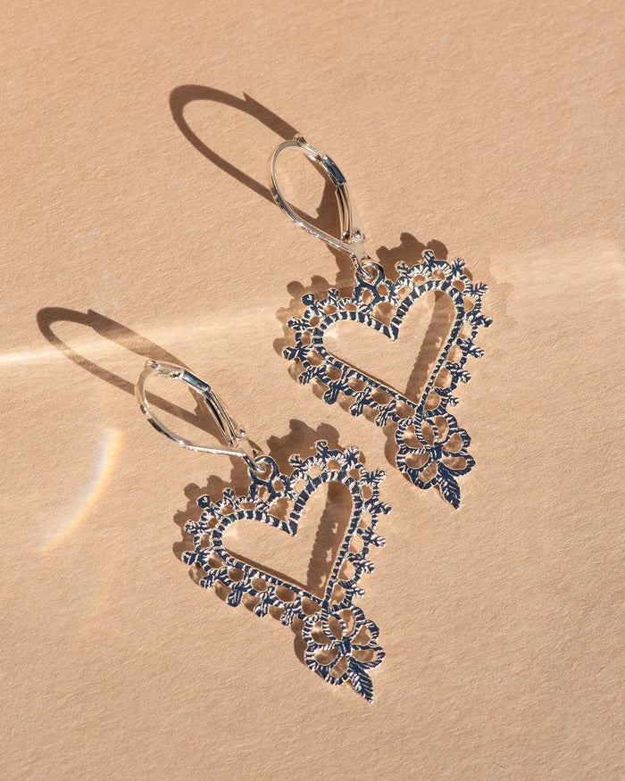 Gypsy Heart Earrings | Silver
