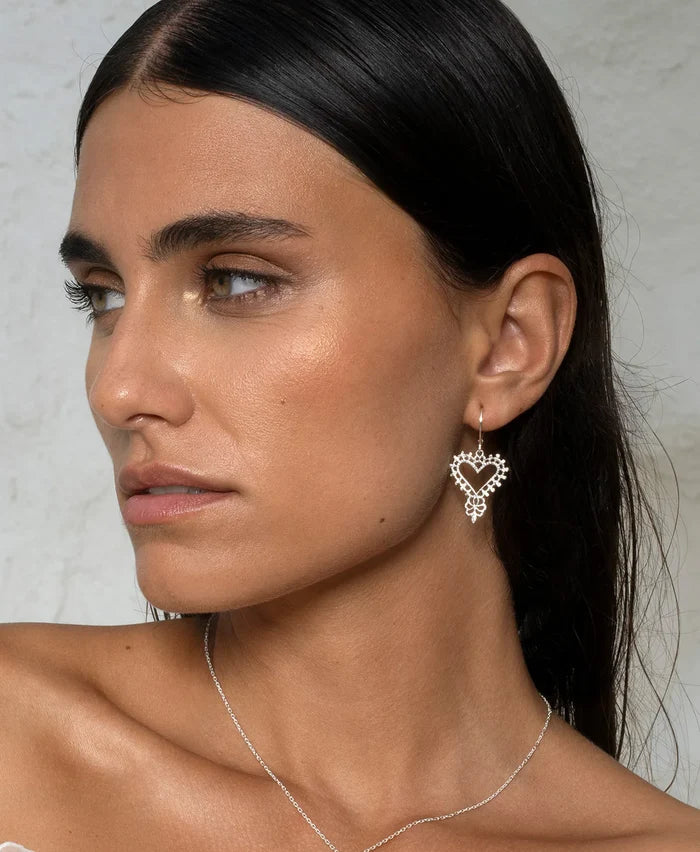 Gypsy Heart Earrings | Silver