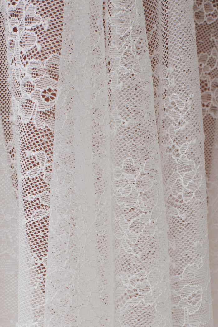 Haime Lace Hankie Midi Skirt - Ivory